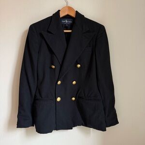 Vintage Ralph Lauren Made in USA Double-breasted Military Blazer Wool Cashmere 4